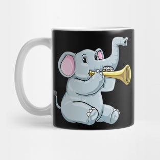 Elephant as musician with trumpet Mug